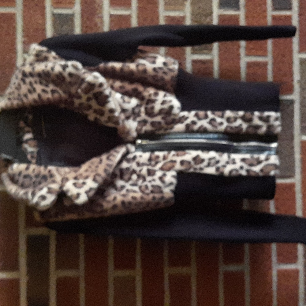 Boston Proper Leopard Print Sweater Jacket Size XS